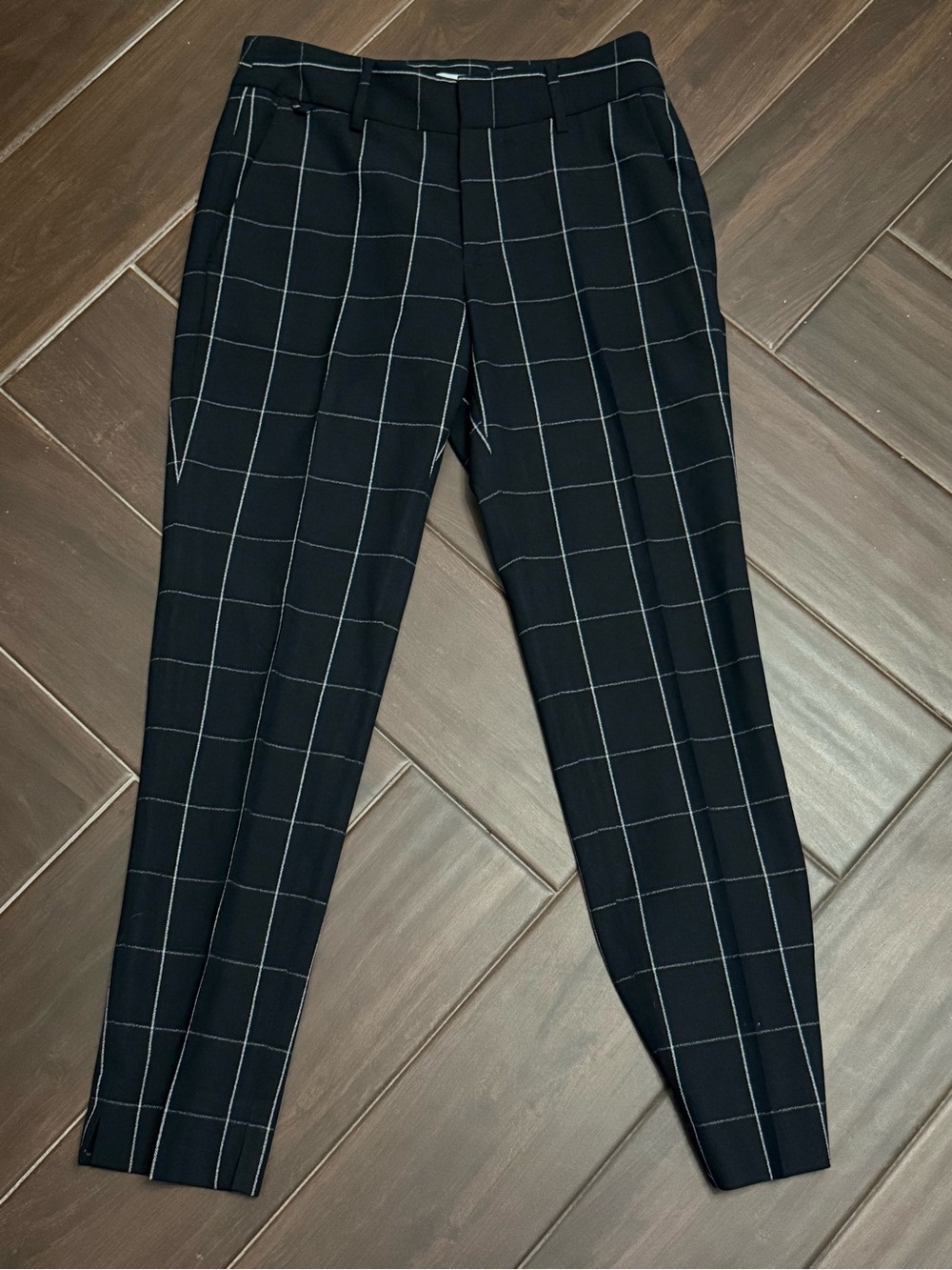Argent dress pants womens size 2slim straight high rise stretch plaid black